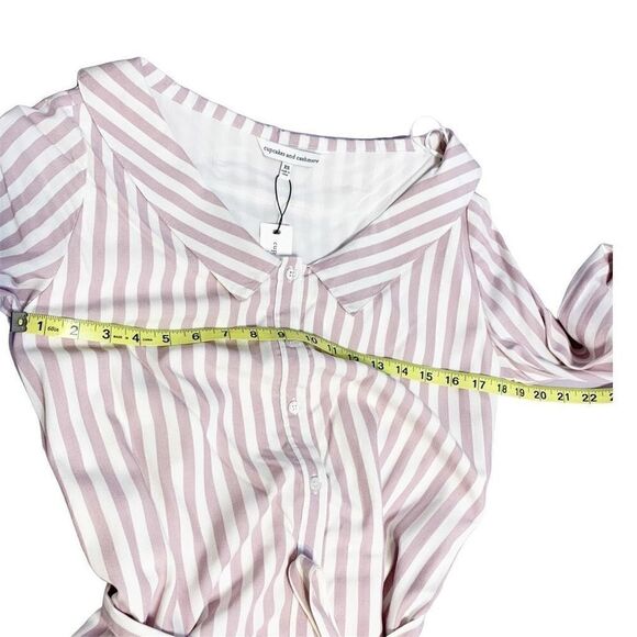 Cupcakes and Cashmere Women's Daylily Yarn Dyed Rayon Stripe Shirt Dress Size XS - Picture 10 of 16